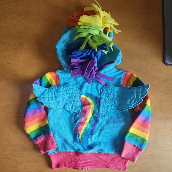 My Little Pony Girls' Little Rainbow Dash Blue Multi Colored Hoodie - Picture 2 of 10